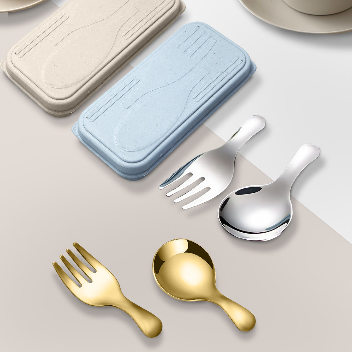 Portable Travel Flatware Set with Case