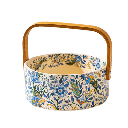 French Floral Ceramic Fruit Basket