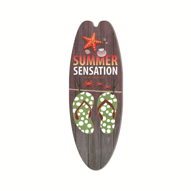 Coastal Surfboard Wooden Wall Hanging