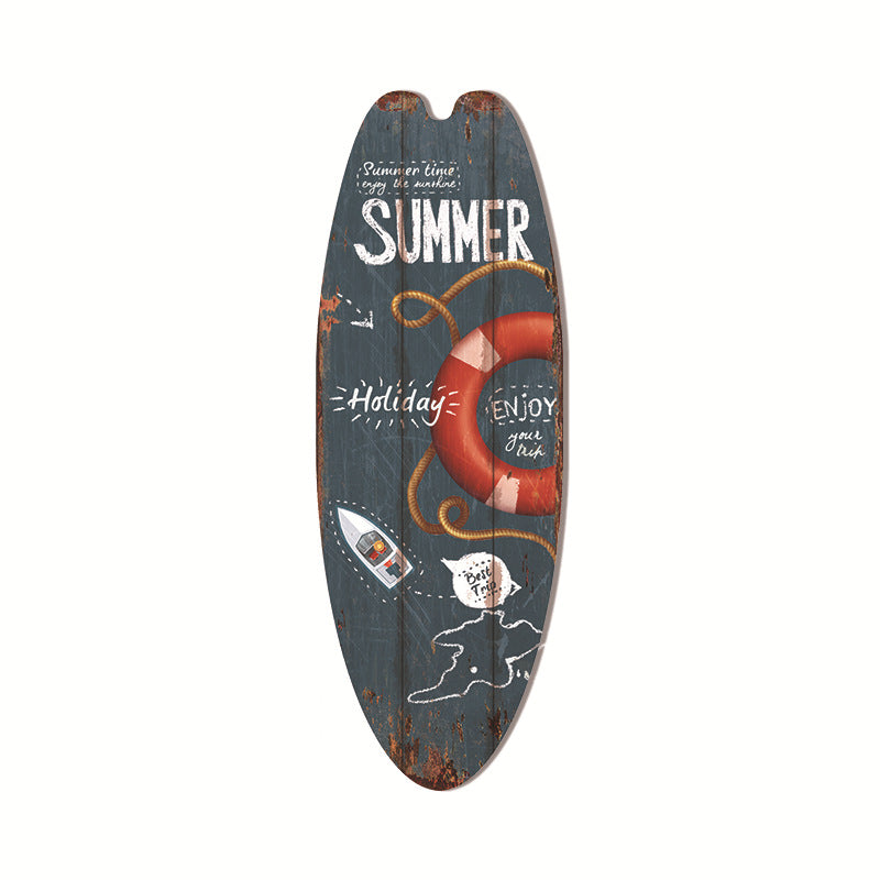 Coastal Surfboard Wooden Wall Hanging