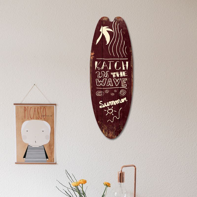 Coastal Surfboard Wooden Wall Hanging