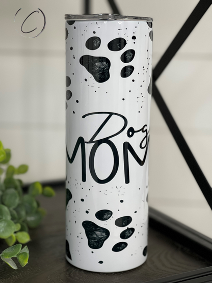 Dog Mom Paw Print 20 oz. Insulated Skinny Tumbler with Straw