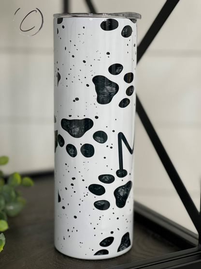 Dog Mom Paw Print 20 oz. Insulated Skinny Tumbler with Straw
