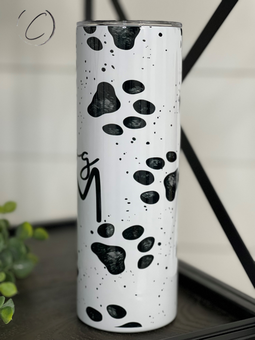 Dog Mom Paw Print 20 oz. Insulated Skinny Tumbler with Straw