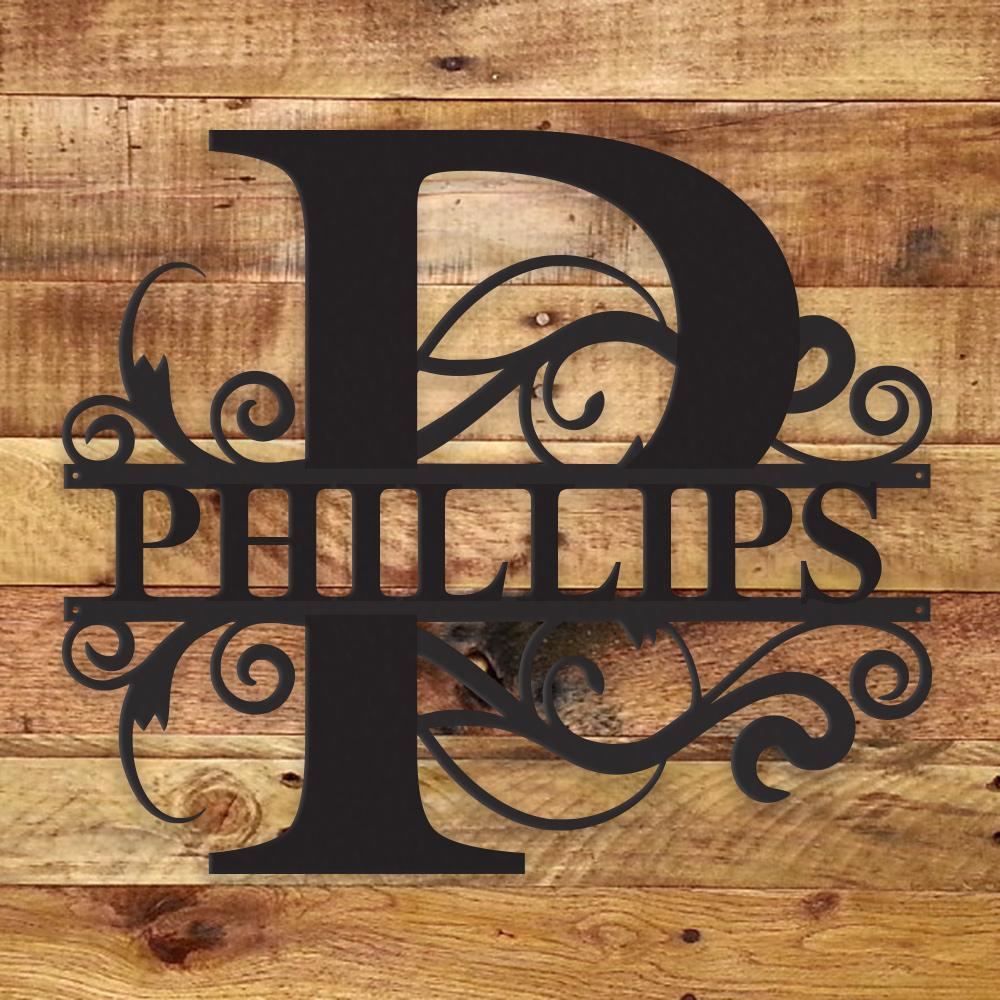 Personalized Family Monogram — Custom Metal Wall Art | 5 Sizes