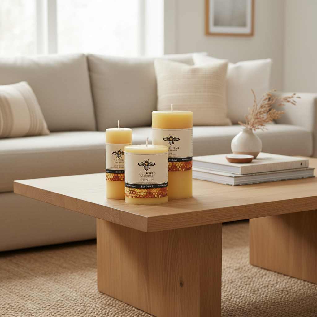 Pure Beeswax Pillar Candle — Big Dipper Wax Works | 3 Sizes, 6 Colors