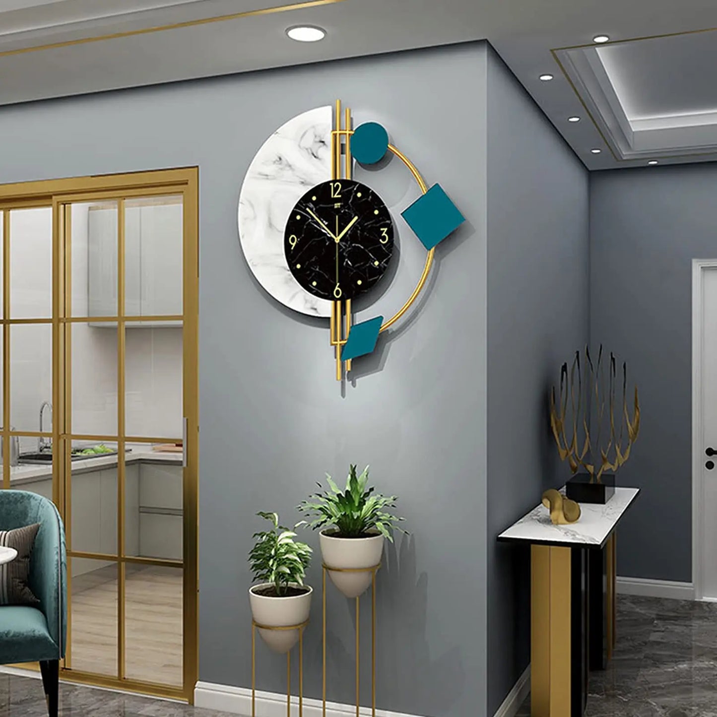 22" Marble Effect Nordic Wall Clock