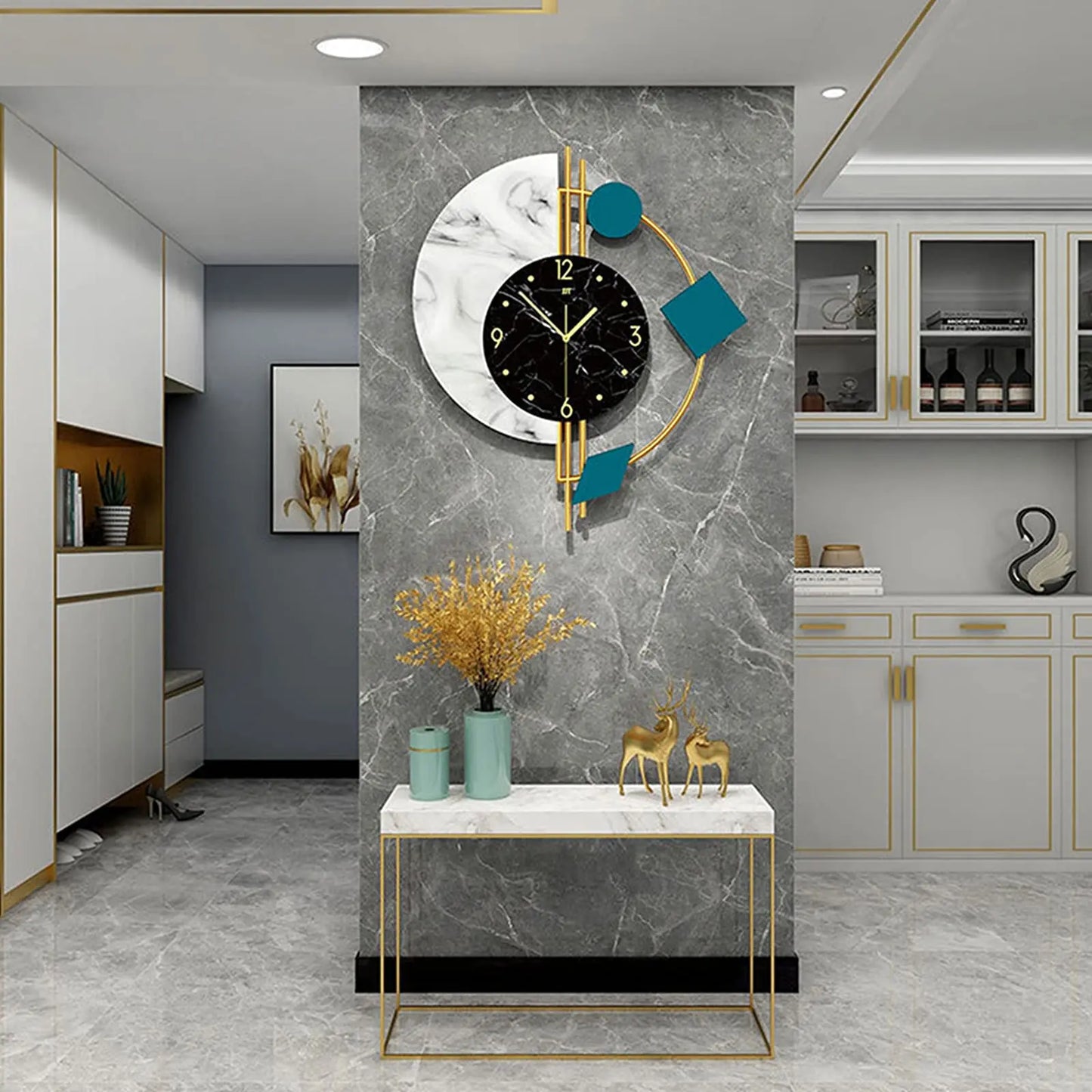 22" Marble Effect Nordic Wall Clock