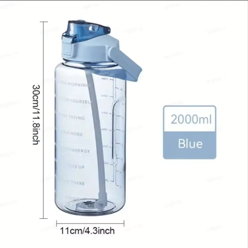 68oz Jumbo Water Jug with Straw & Measurement Markings