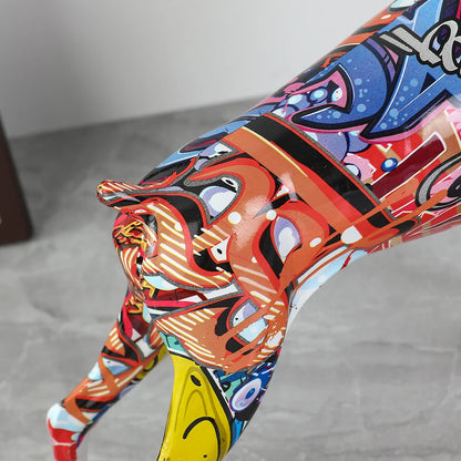 Painted Resin Doberman Sculpture