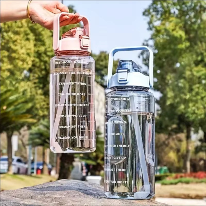 68oz Jumbo Water Jug with Straw & Measurement Markings