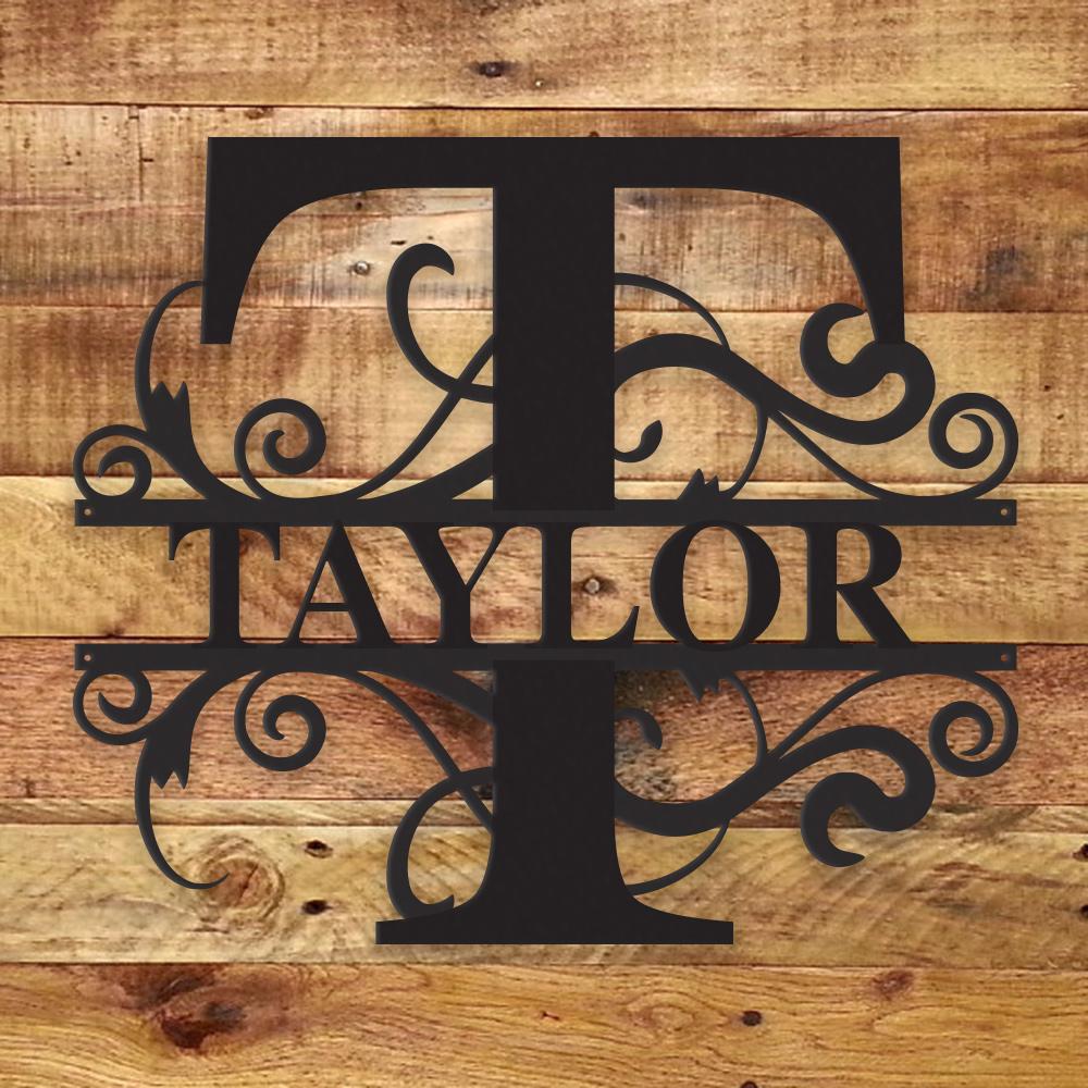 Personalized Family Monogram — Custom Metal Wall Art | 5 Sizes