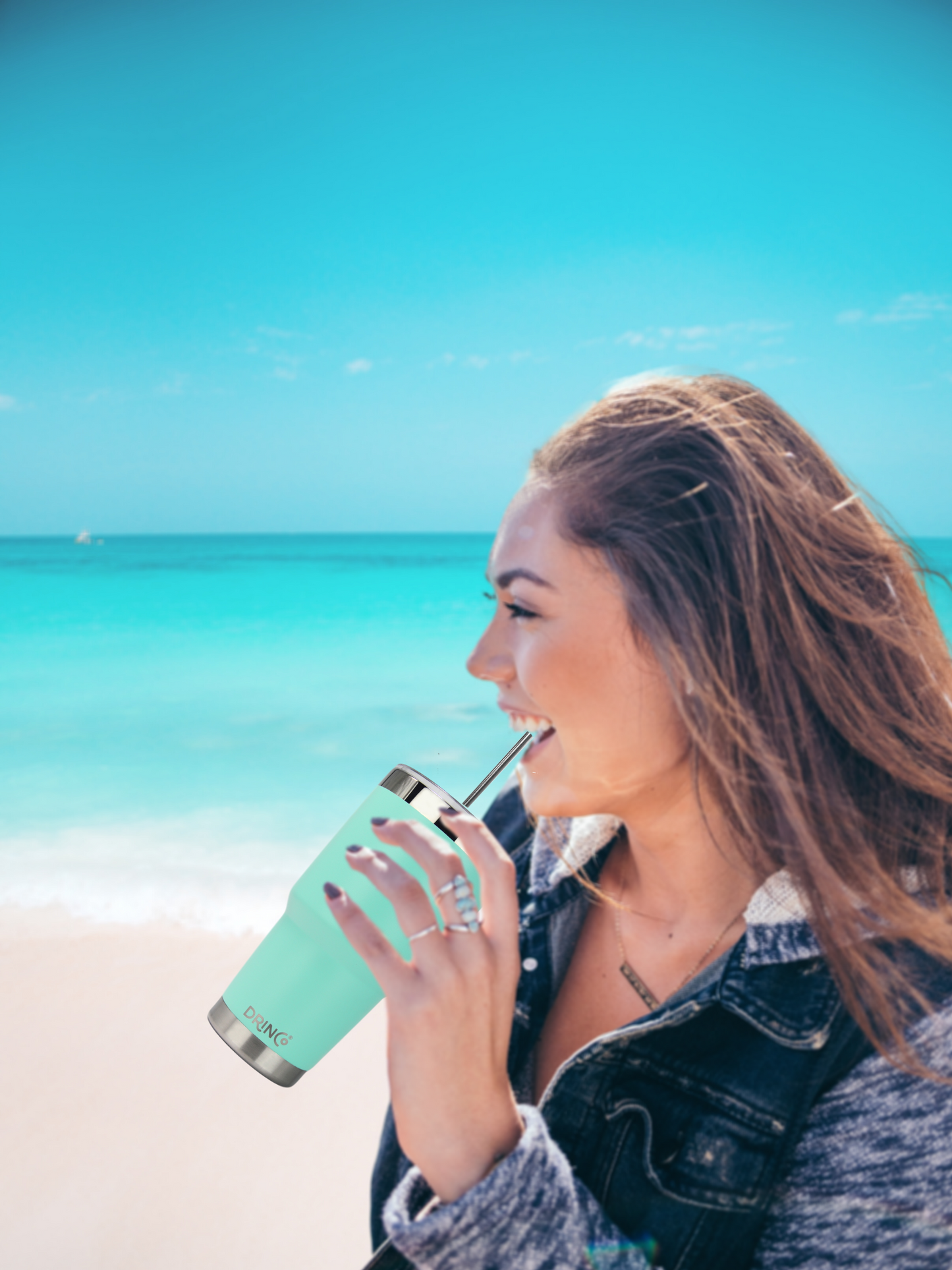 DRINCO® 30 oz. Insulated Tumbler with Spill-Proof Lid — Teal