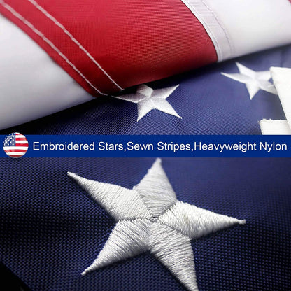 American Flag — Heavy Duty Outdoor Embroidered Stars | 8 Sizes