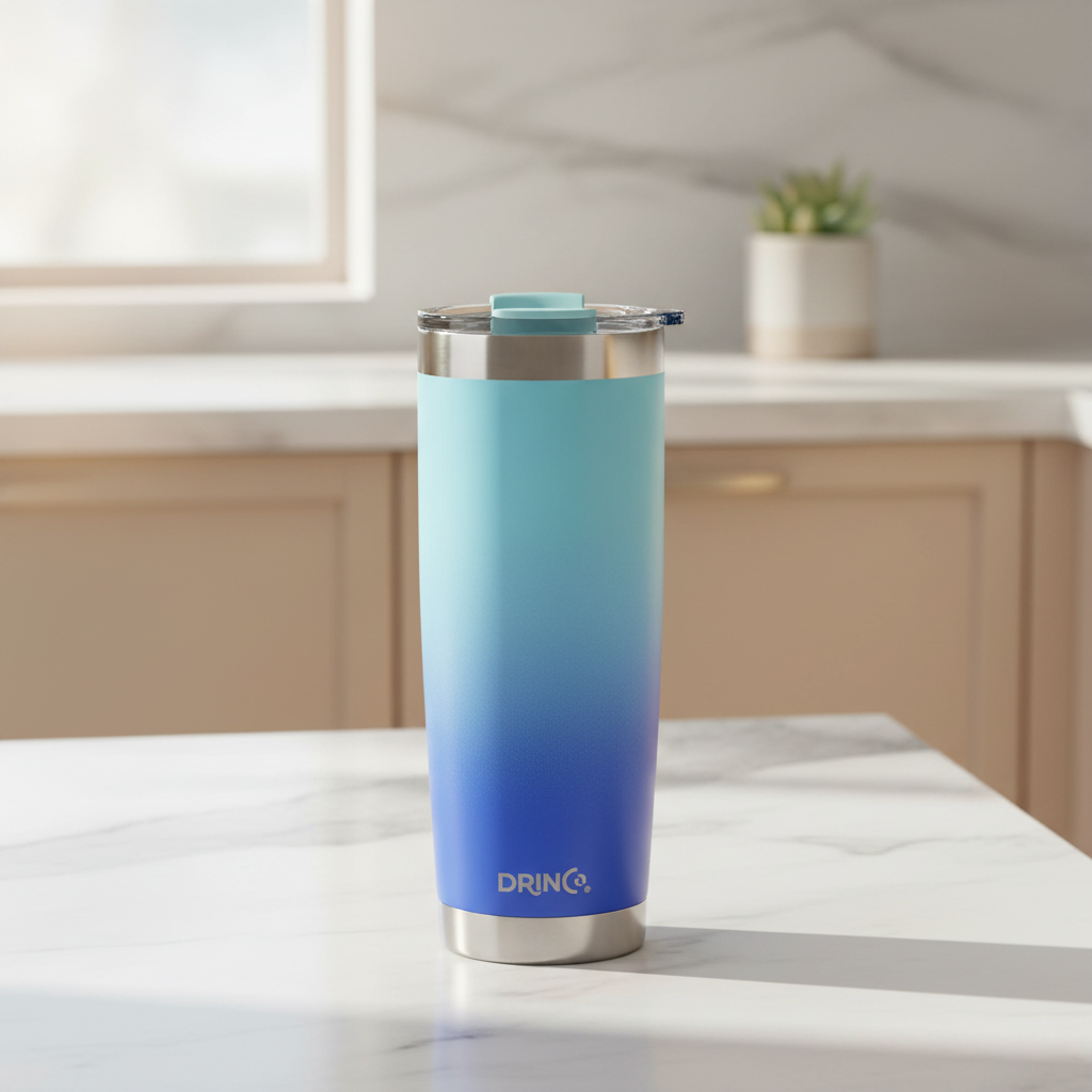 DRINCO® 20 oz. Insulated Tumbler with Spill-Proof Lid — Sky Blue