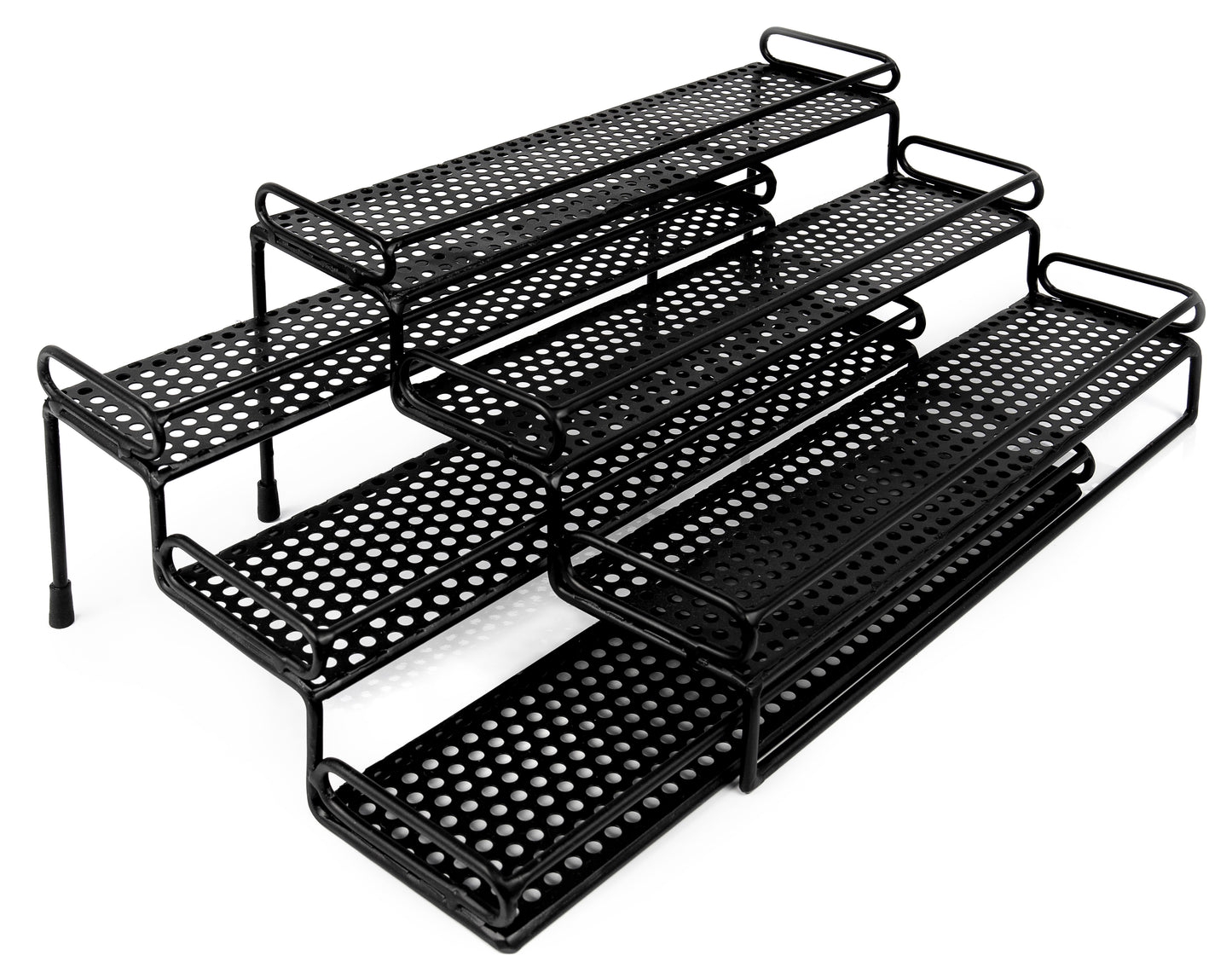 3-Tier Expandable Spice Rack Organizer — Matte Black | Cabinet or Pantry