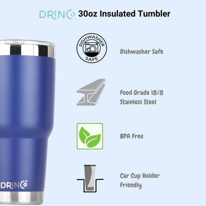DRINCO® 30 oz. Insulated Tumbler with Spill-Proof Lid — Royal Blue