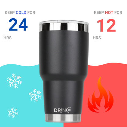 DRINCO® 30 oz. Insulated Tumbler with Spill-Proof Lid — Matte Black