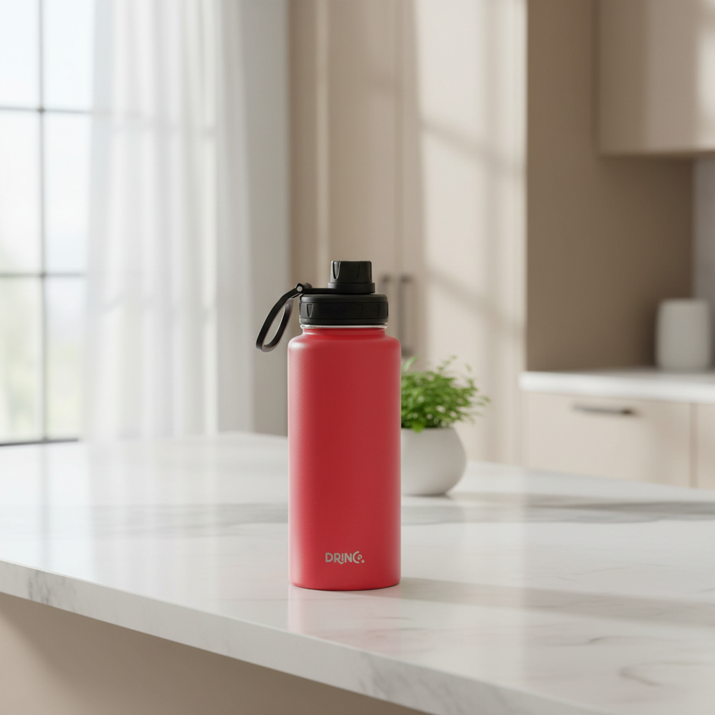 DRINCO® 32 oz. Insulated Stainless Steel Water Bottle — Barn Red