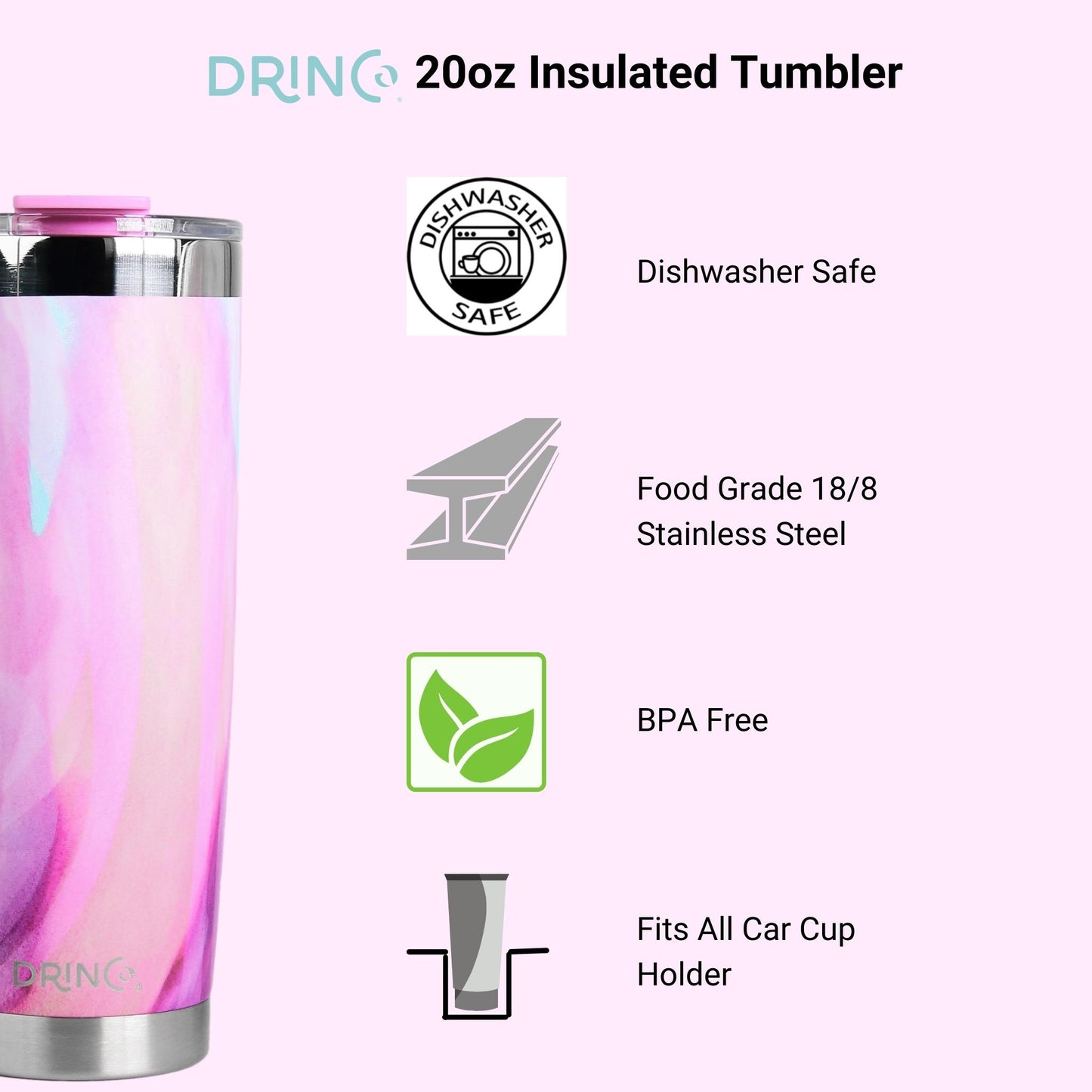 DRINCO® 20 oz. Insulated Tumbler with Spill-Proof Lid — Galaxy