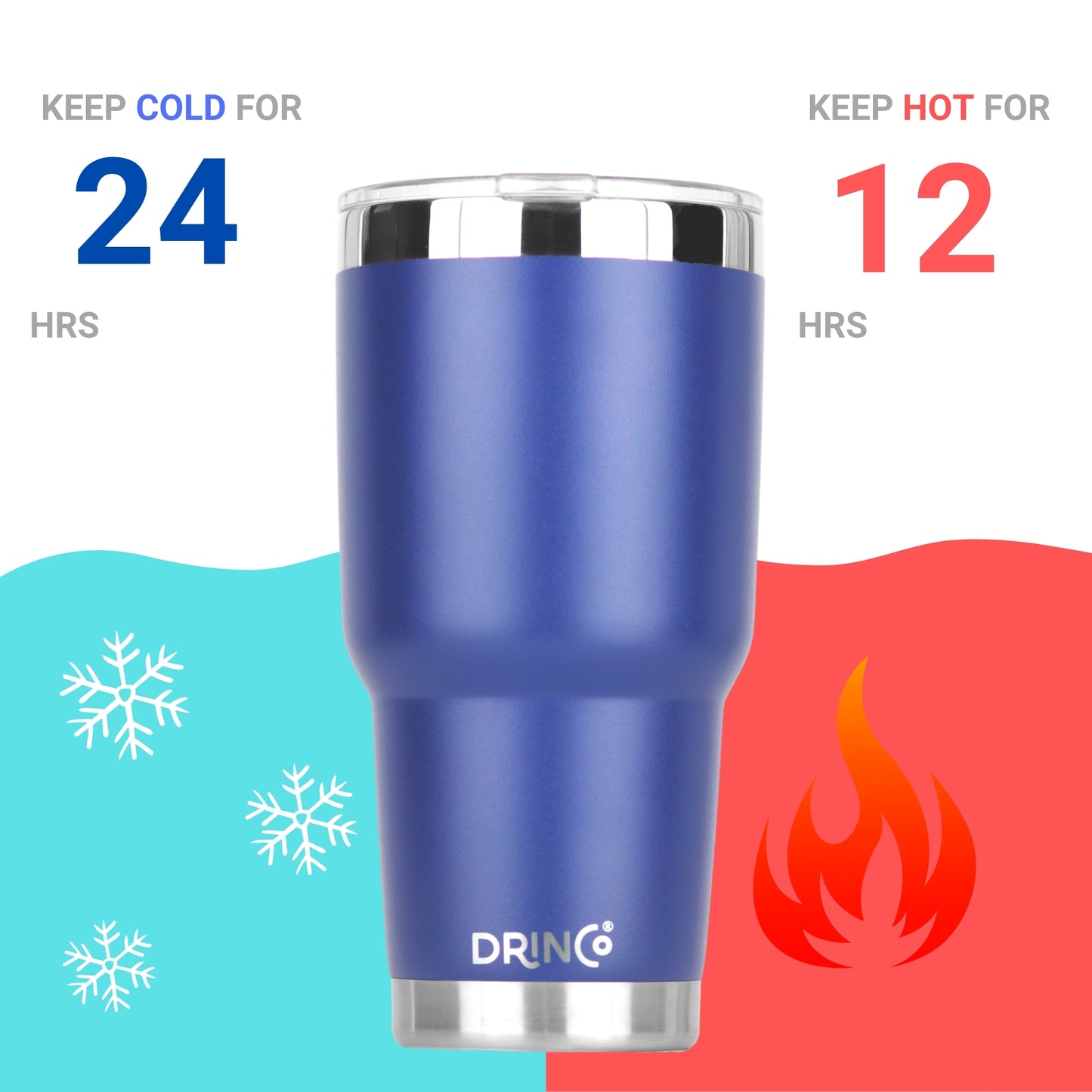 DRINCO® 30 oz. Insulated Tumbler with Spill-Proof Lid — Royal Blue