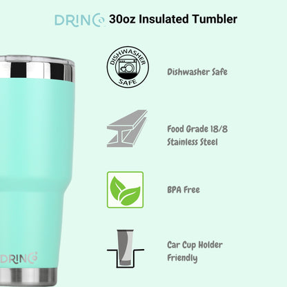 DRINCO® 30 oz. Insulated Tumbler with Spill-Proof Lid — Teal