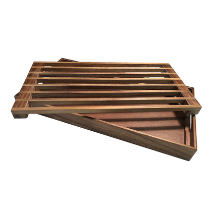 3-in-1 Wood Bread Board with Crumb Catcher Tray — 8 in. x 15.5 in.