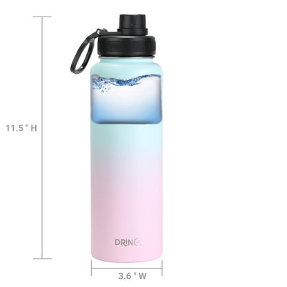 DRINCO® 40 oz. Insulated Stainless Steel Sport Water Bottle — Macaron Ombre