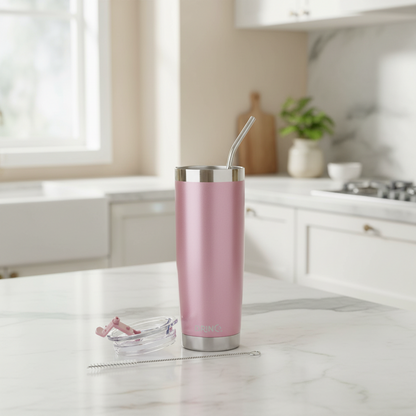 DRINCO® 20 oz. Insulated Tumbler with Spill-Proof Lid — Rose Gold