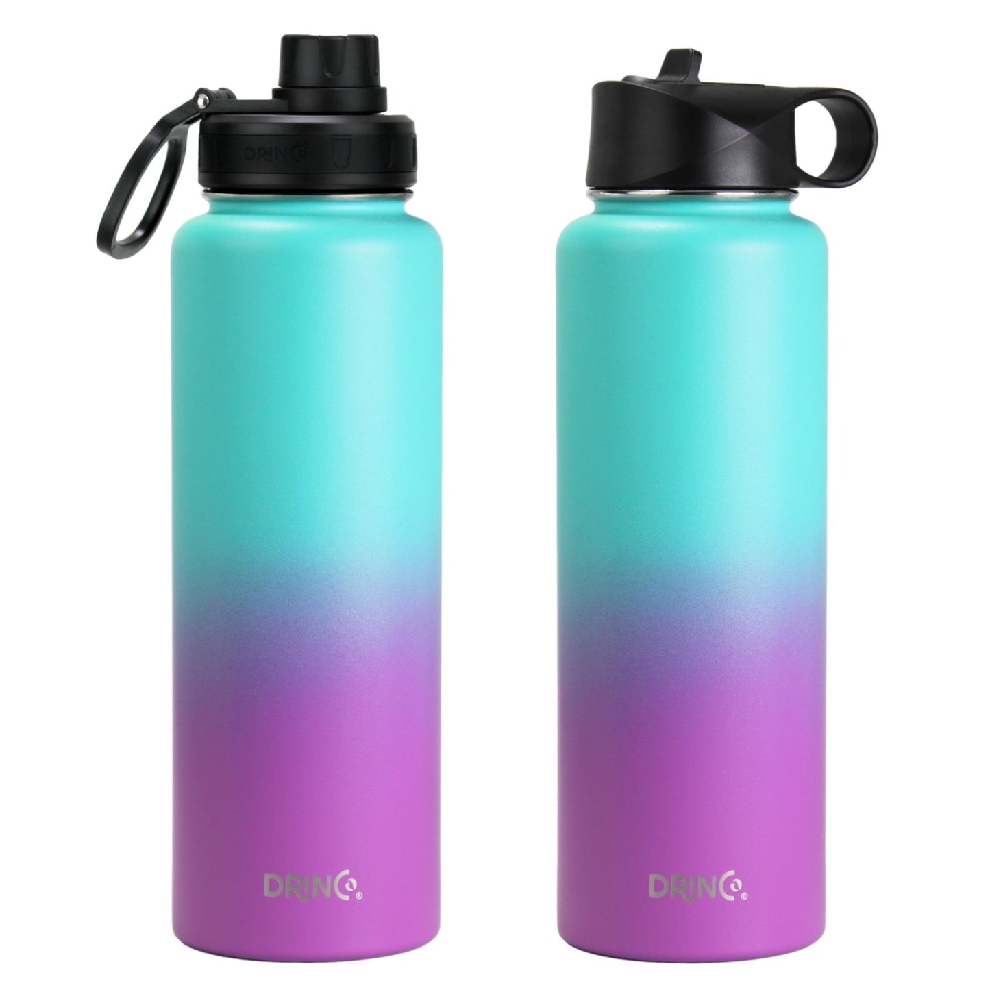 DRINCO® 40 oz. Insulated Stainless Steel Water Bottle — Ombre Fuchsia Teal
