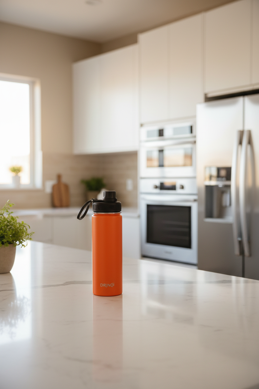 DRINCO® 22 oz. Insulated Stainless Steel Sport Water Bottle — Orange