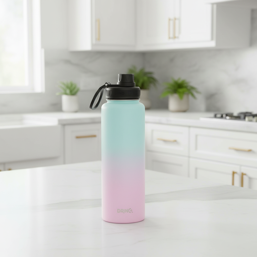 DRINCO® 40 oz. Insulated Stainless Steel Sport Water Bottle — Macaron Ombre