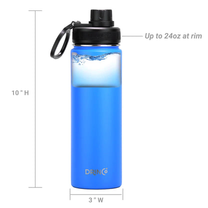 DRINCO® 22 oz. Insulated Stainless Steel Sport Water Bottle — Royal Blue