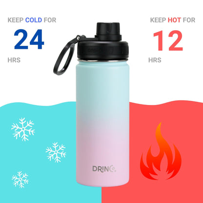 DRINCO® 18 oz. Insulated Wide-Mouth Sport Water Bottle — Macaron Ombre
