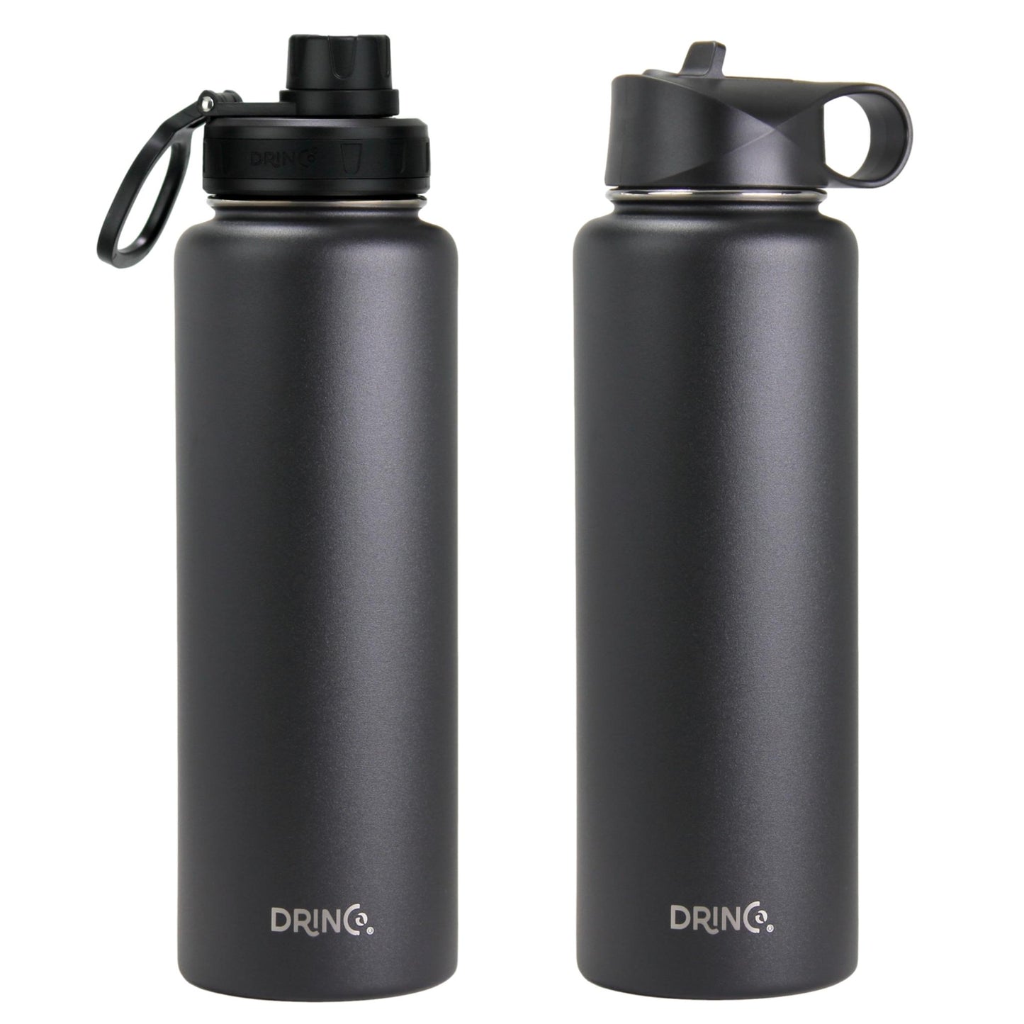 DRINCO® 40 oz. Insulated Stainless Steel Sport Water Bottle — Matte Black