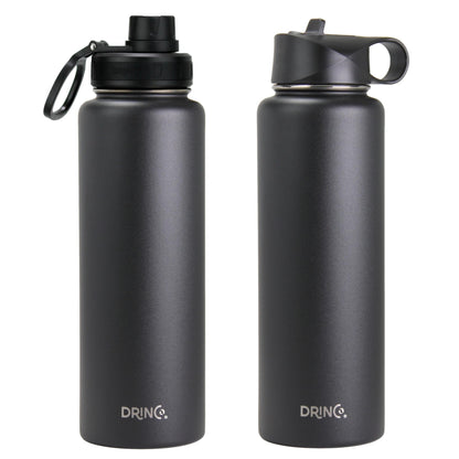 DRINCO® 40 oz. Insulated Stainless Steel Sport Water Bottle — Matte Black