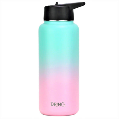 DRINCO® 32 oz. Insulated Wide-Mouth Water Bottle with 3 Lids — Macaron Ombre