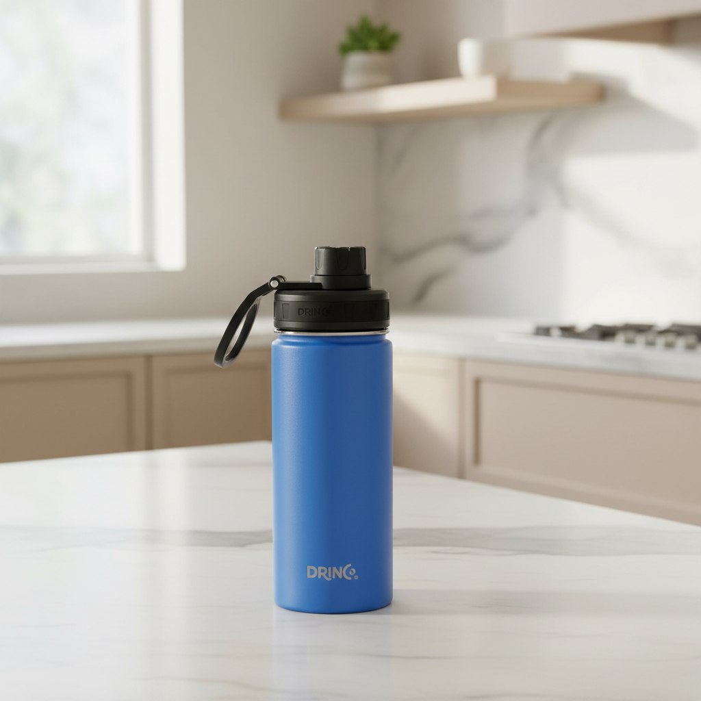DRINCO® 18 oz. Insulated Stainless Steel Sport Water Bottle — Royal Blue