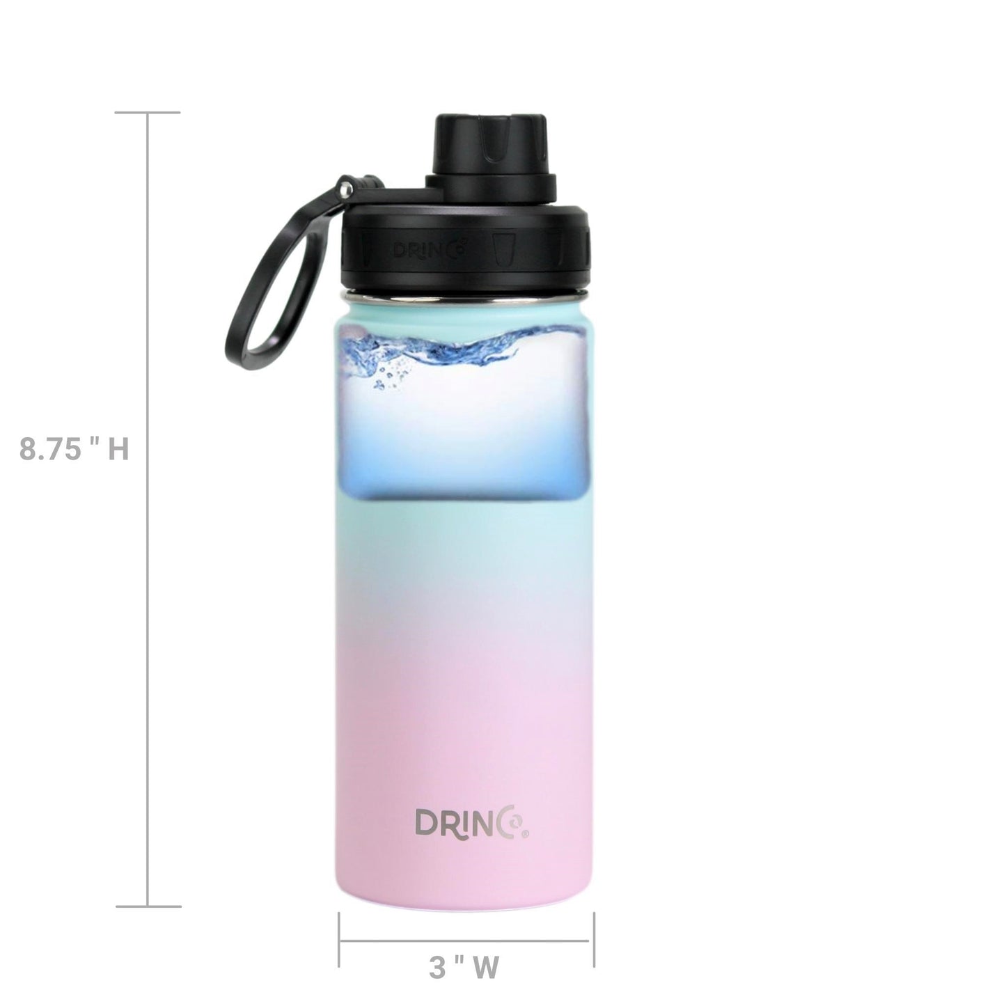 DRINCO® 18 oz. Insulated Wide-Mouth Sport Water Bottle — Macaron Ombre