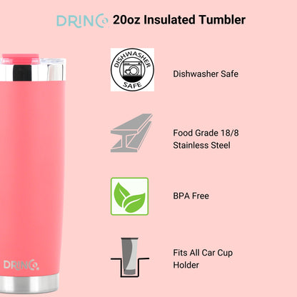 DRINCO® 20 oz. Insulated Tumbler with Spill-Proof Lid — Coral Paradise