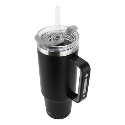 DRINCO® 40 oz. Big Sur Insulated Tumbler with Handle — USA Flag | Matte Black