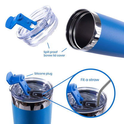 DRINCO® 20 oz. Insulated Tumbler with Spill-Proof Lid — Royal Blue
