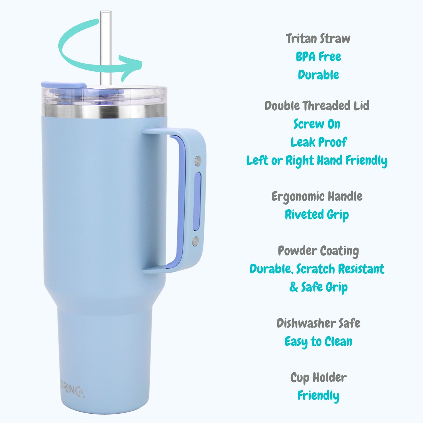 DRINCO® 30 oz. Big Sur Insulated Tumbler with Handle — Sky Blue