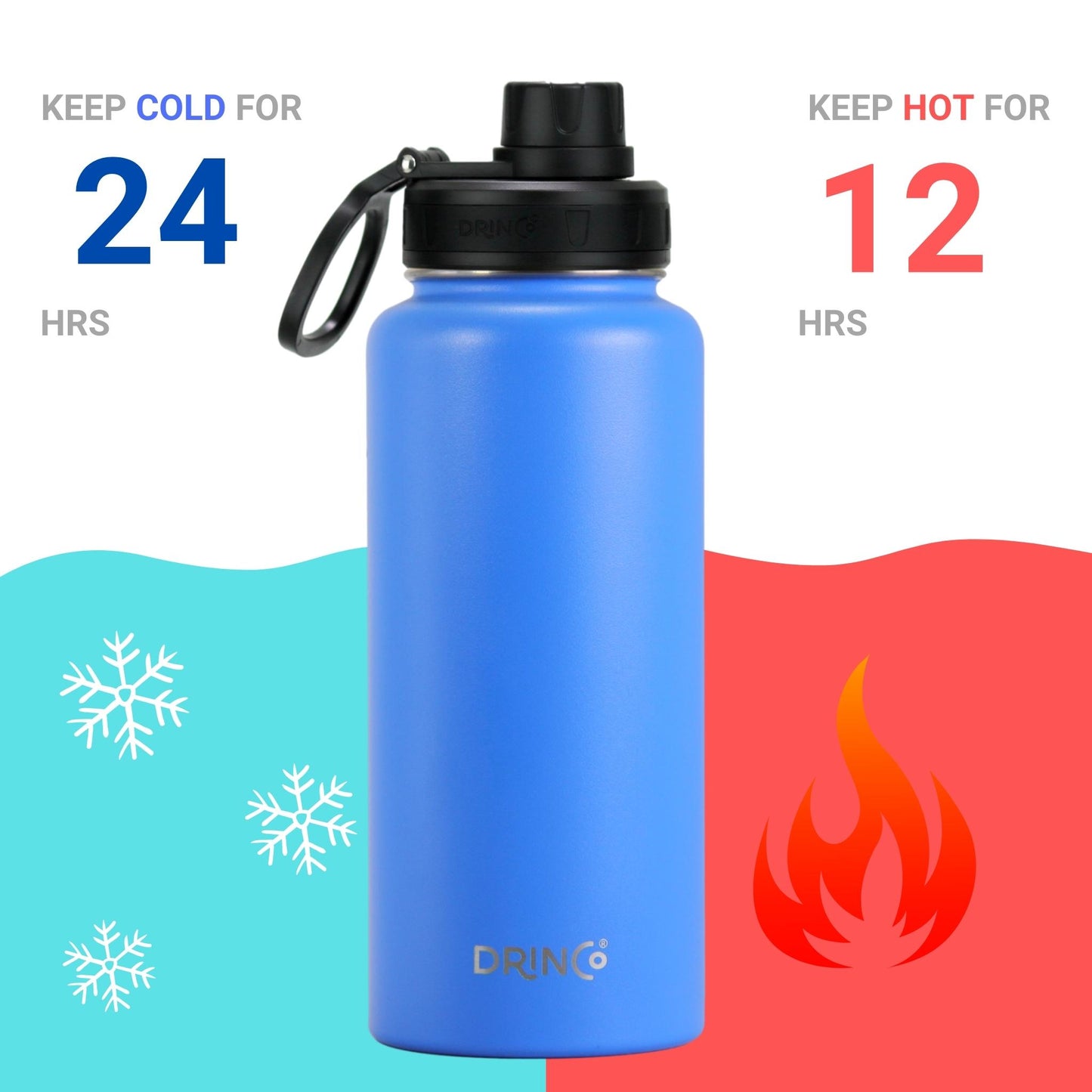 DRINCO® 32 oz. Insulated Stainless Steel Water Bottle — Royal Blue