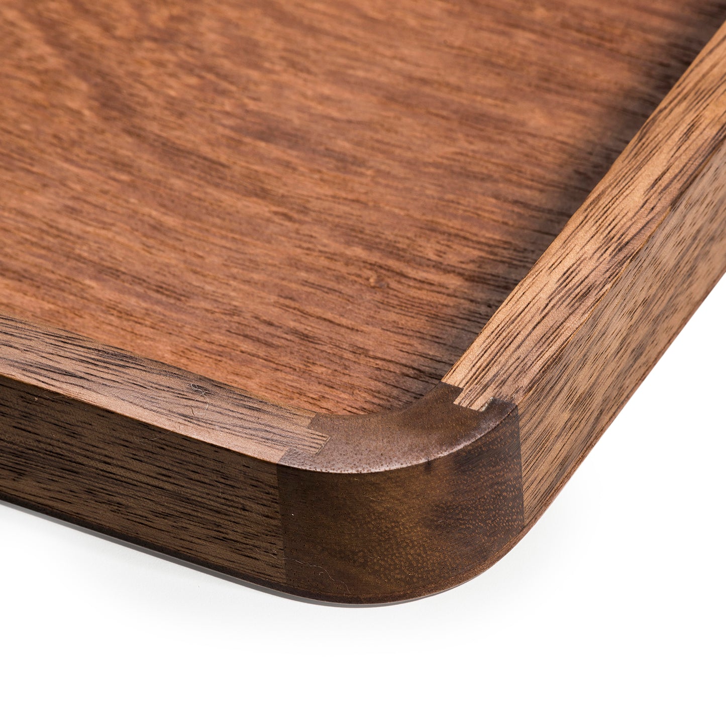 Rectangular Acacia Wood Serving Tray with Handles — 18 in. x 14 in.