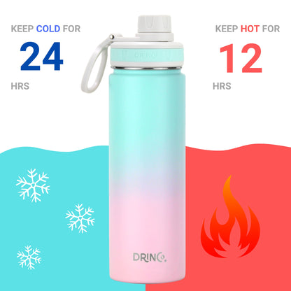 DRINCO® 22 oz. Insulated Stainless Steel Sport Water Bottle — Macaron Ombre