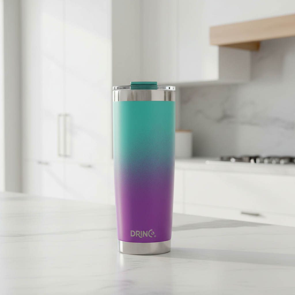 DRINCO® 20 oz. Insulated Tumbler with Spill-Proof Lid — Ombre Teal