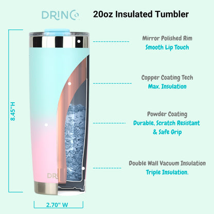 DRINCO® 20 oz. Insulated Tumbler with Spill-Proof Lid — Macaron
