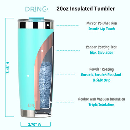 DRINCO® 20 oz. Insulated Tumbler with Spill-Proof Lid — Teal