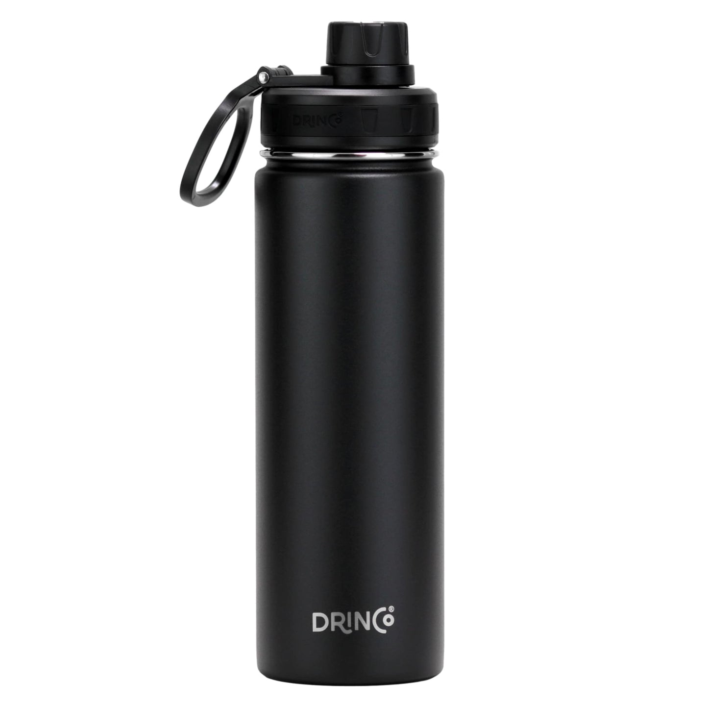 DRINCO® 22 oz. Insulated Stainless Steel Sport Water Bottle — Matte Black
